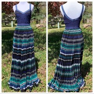 Free People Sz 2 Navy Corset Top Maxi Dress